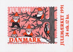 Denmark Christmas seals booklet 1991 poster stamps in pristine condition