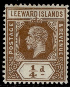 LEEWARD ISLANDS GV SG46a, ¼d pale brown, M MINT.