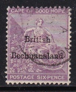 Album Treasures Bechuanaland Scott # 8  6p Cape of Good Hope Overprint  VFU CDS