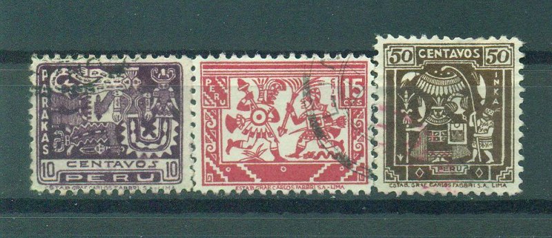 Peru sc# 302-304 used cat value $.85