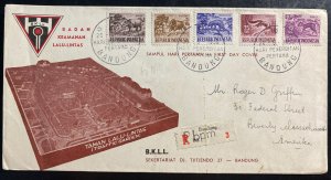 1958 Bandung Indonesia First Day Cover To Beverly MA USA Traffic Garden