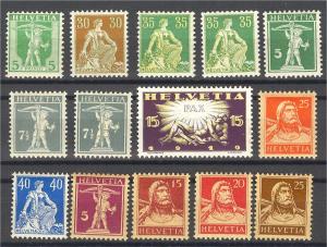 SWITZERLAND,  NICE GROUP 1907-1928 UNUSED HINGED 