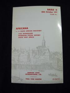 ROBSON LOWE BASLE AUCTION CATALOGUE 1977 AFRICANA - A SOUTH AFRICAN DISCOVERY