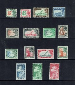 Zanzibar: 1957 Sultan Khalifa Bin Harub, definitive  set, MLH