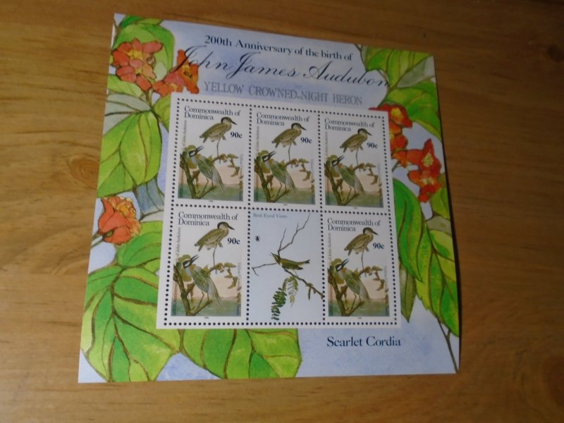 Dominica   Birds  J J  Audubon  #  967  Mini Sheet