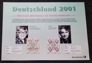Germany Sights 2001 Cathedral Castle Nelly Sachs Marieluise Fleißer (FDC) *card
