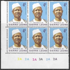 Sierra Leone #424 MNH plate block of 6