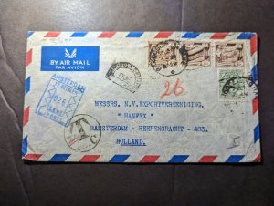 1952 Burma Postage Due Airmail Cover to Amsterdam Netherlands