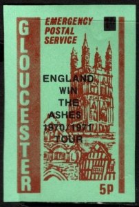 1971 Great Britain 5p Gloucester Emergency Postal Service England Win The Ashes