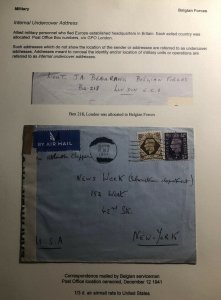 1941 Undercover Address England Censored Cancellation Cover To New York USA