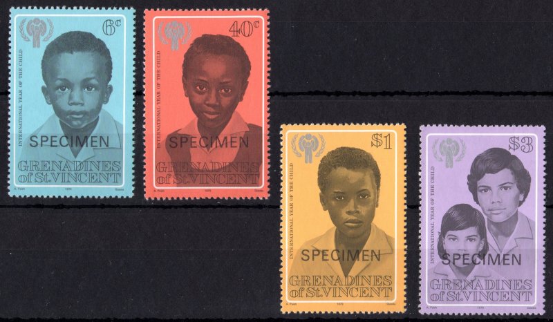 St.Vincent Grenadines 1979 Sc#176/179 YEAR OF THE CHILD (ICY) Set SPECIMEN MNH