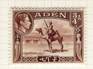 ADEN; 1938 early GVI pictorial issue Mint hinged 3/4a. value