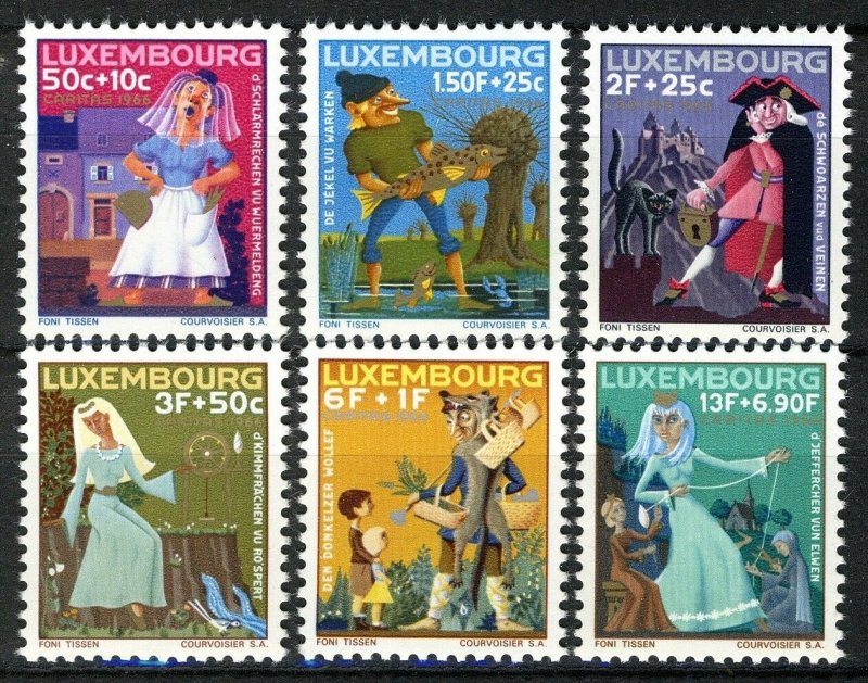 Luxembourg 1966, Caritas, farytales set VF MNH, Mi 740-745