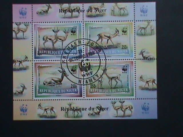 NIGER STAMP 1998 SC# 986a  WORLD WILD LIFE FUND-WWF- ANIMALS CTO S/S- CAT.$8