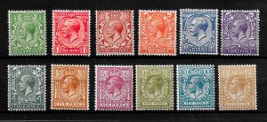 GB KGV 1924, Block Cypher Set of 12, SG418-429, Very Light Mint Hinged MH