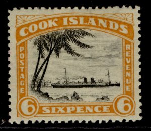 COOK ISLANDS GV SG111, 6d black & orange-yellow, M MINT. 
