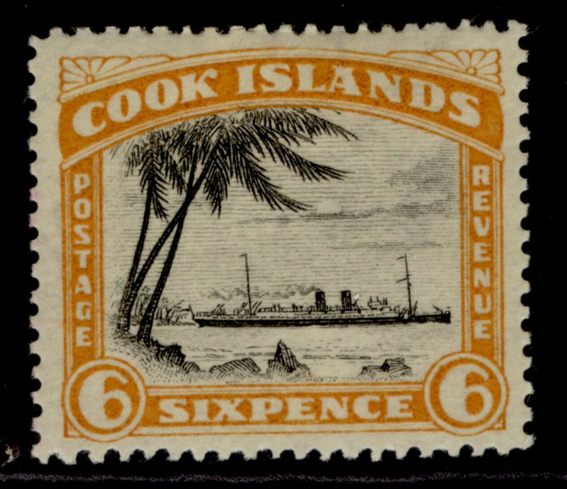 COOK ISLANDS GV SG111, 6d black & orange-yellow, M MINT.