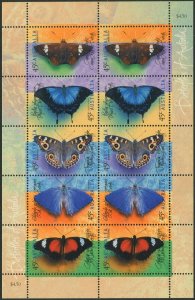 Australia 1998 SG1815-1819 Butterflies sheetlet of 10 MNH