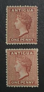 MOMEN: ANTIGUA SG #13w,13x INVERTED, REVERSED WMK 1872 MINT OG H £455 LOT #61627