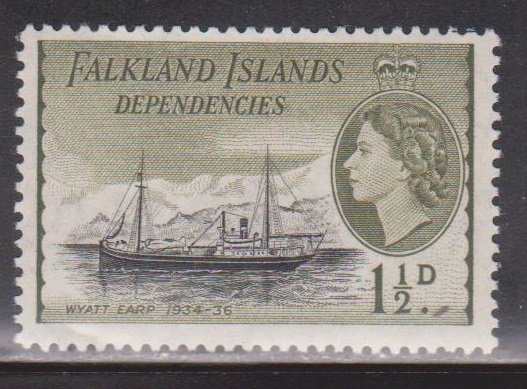 FALKLAND ISLANDS DEPENDENCES Scott # 1L21 MH - QEII & Ship