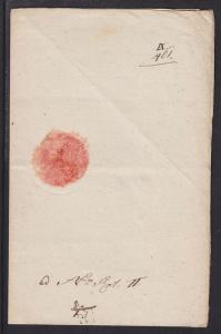 Austria 1825 SFL, script black KLATTAU postmark, embossed Austrian Coat of Arms