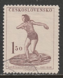 1951 Czech Rep - Sc 467 - used VF - 1 single - Discus