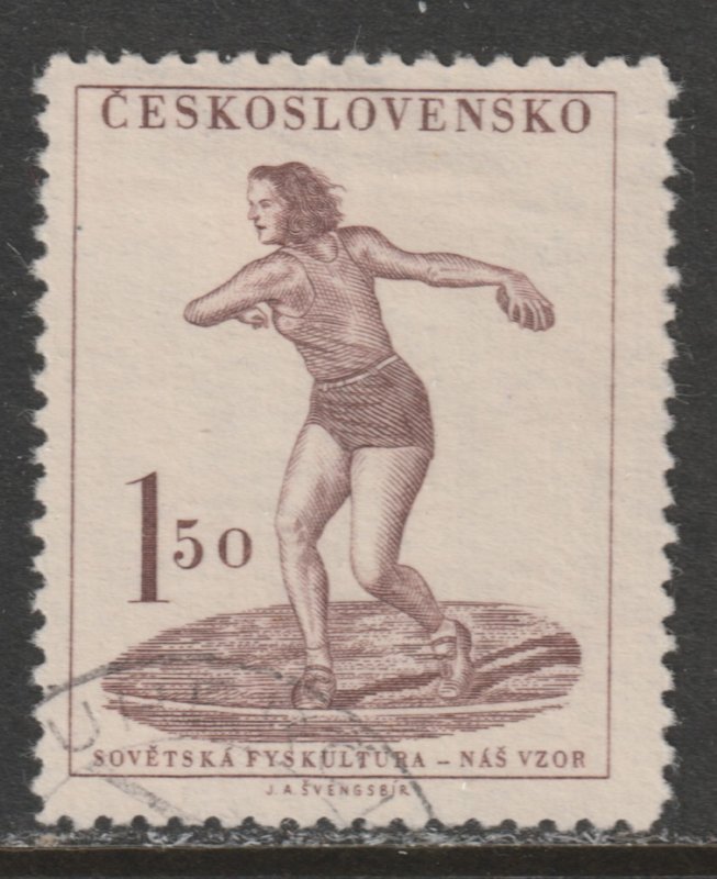 1951 Czech Rep - Sc 467 - used VF - 1 single - Discus