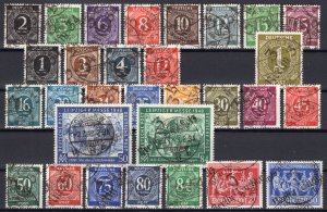 Soviet Zone: Used Lot Handstamped Overprints