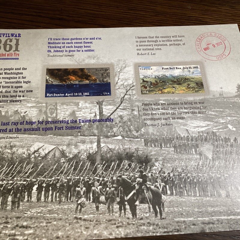 SCOTT#4522-23-THE CIVIL WAR - A NATION TOUCHED WITH FIRE-PANE OF (12)MNH(PM)2011