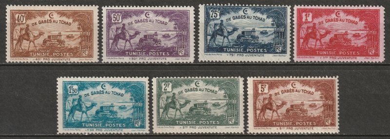 Tunisia 1928 Sc B47-53 set MLH* wrinkled gum