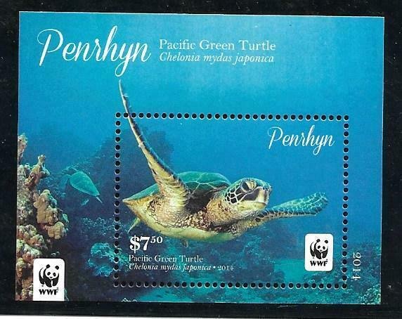 2014    PENRHYN ISLAND -  SG.  MS 649  -  PACIFIC OCEAN TURTLE  -  WWF  -  MNH