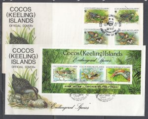 Cocos (Keeling) Is. Scott 262-3 FDC - Endangered Species