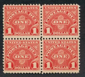 UNITED STATES (US) J77 MINT NH F-VF $1 POSTAGE DUE BLOCK OF 4