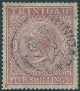 Trinidad 1869 5s rose-lake SG87 used
