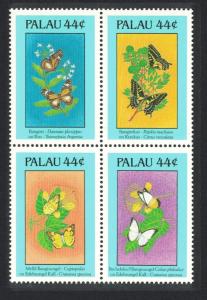Palau Butterflies 2nd series Block of 4 SG#223-226