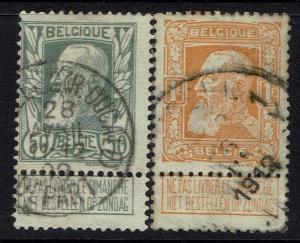 Belgium SC# 89 and 90, Used, Hinge Remnant - Lot 103016