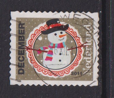 Netherlands  #1400i  used 2011 December stamps  snowman