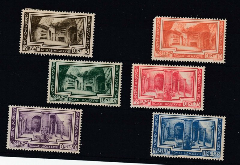 Vatican City 1938 Archaeology Set SG63/68 MH JK2273