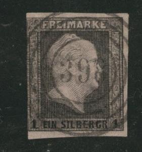 Prussia German State Scott 3 post office 398,  1856 CV$8
