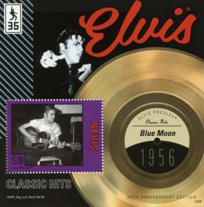 Nevis Elvis Presley Stamps 2012 MNH Classic Hits 1956 Blue Moon 1v S/S II