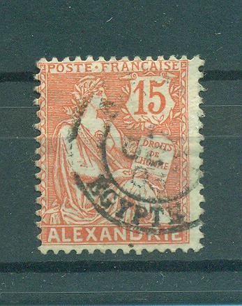 French Offices Egypt Alexandria sc# 22a used cat val $1.60