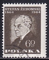 Poland 1964 Sc 1267 Portrait Writer Stefan Zeromski by Monika Zeromska Stamp CTO