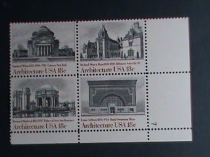 ​UNITED STATES -1980 SC#1941a AMERICAN ARCHITECTURE -MNH BLOCK OF 4 VERY FINE