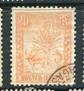 FRENCH COLONIES; MADAGASCAR 1903 Lemur issue fine used 20c. value