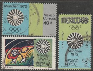 MEXICO 1047, C410-C411 Munich Olympic Games USED. F-VF. (724)