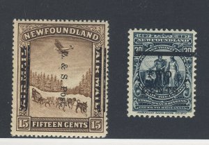 2x Newfoundland OP Stamps #127-2c/30c MH VF #211-15c OP shifted GV = $108.00