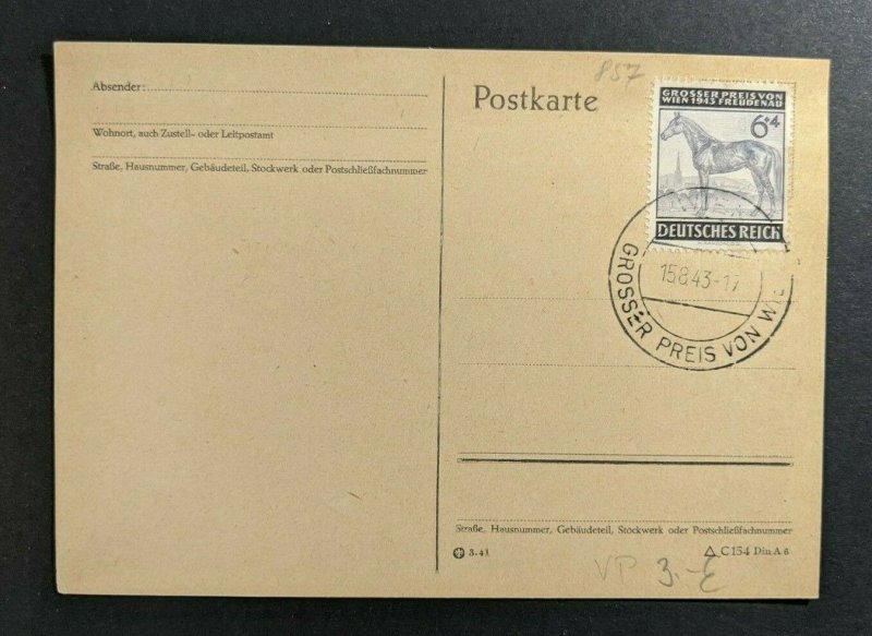 1943 German Occupied Vienna Austria Postcard Cover 