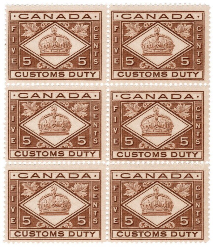 (I.B) Canada Revenue : Customs 5c (1912)