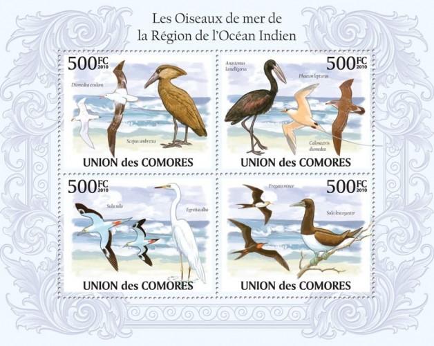 COMORES 2010 SHEET BIRDS SEABIRDS REGION OF THE INDIAN OCEAN OISEAUX cm10118a