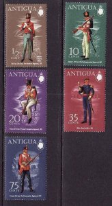 Military-Uniforms-Antigua-Scott#283-7-unused NH set-1972-
